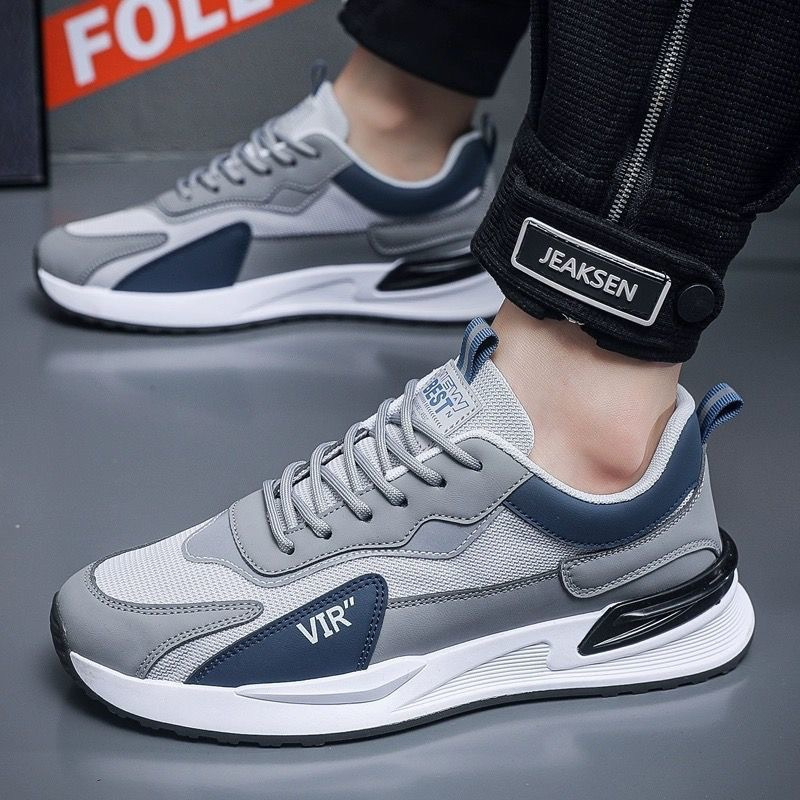 Zapatos casuales de hombre transpirables con cordones estilo color block 5