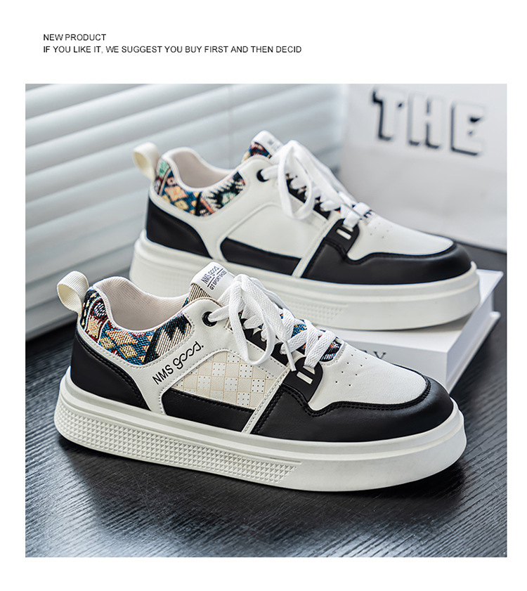 Baskets casual à plateforme et lacets pour hommes style color-block detail 11
