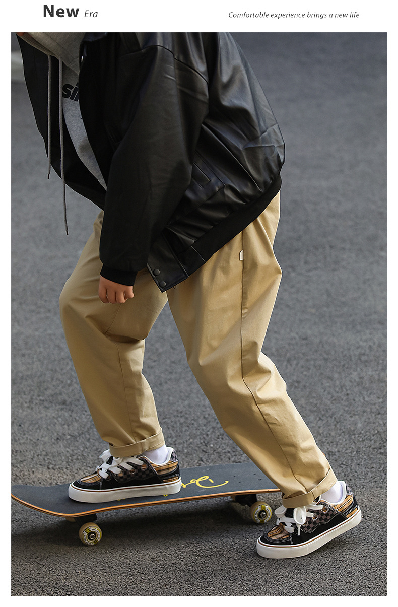 Unisex Colorblock Platform Lace-Up Skate Shoes detail 13