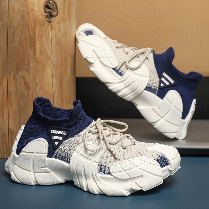 Men's Breathable Knit Platform Chunky Sneakers 2