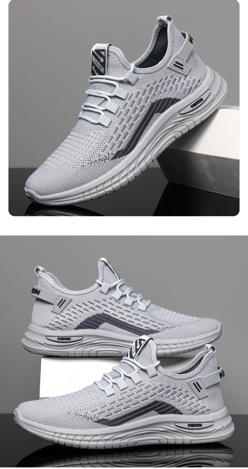 Men's Breathable Mesh Lightweight Lace-Up Running Shoes detail 9
