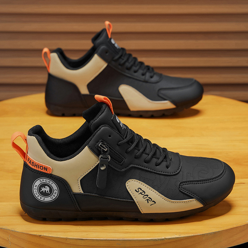 Herren Freizeitschuhe aus PU-Leder mit Schnürung & Colourblocking