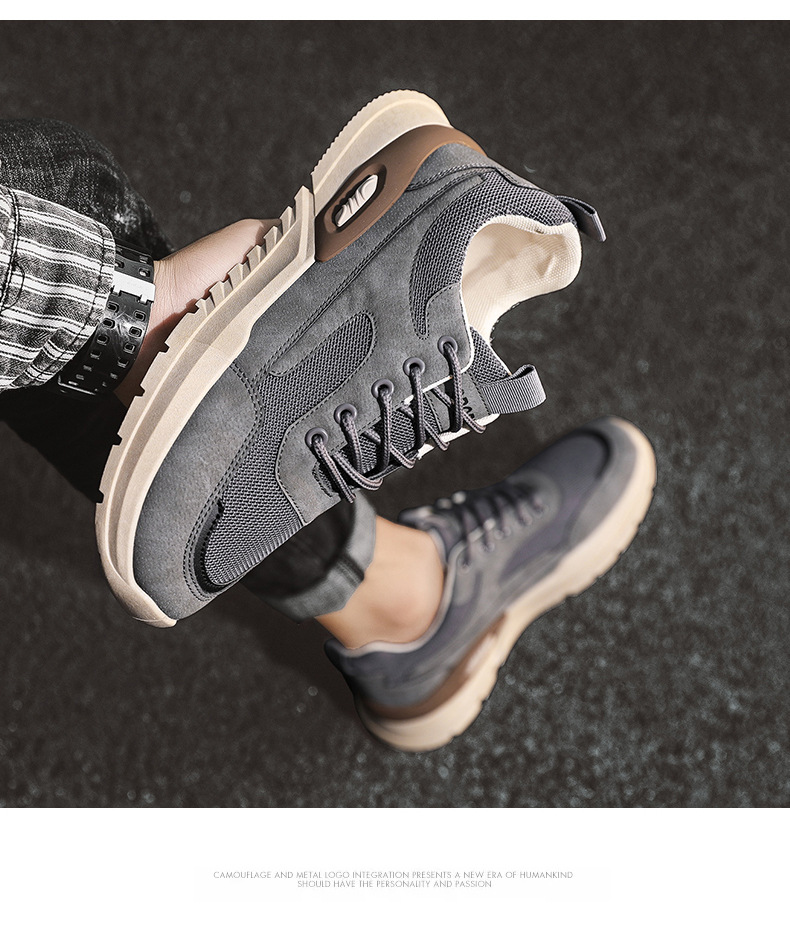 Men's Breathable Mesh Cushioned Lace-Up Casual Sneakers detail 5