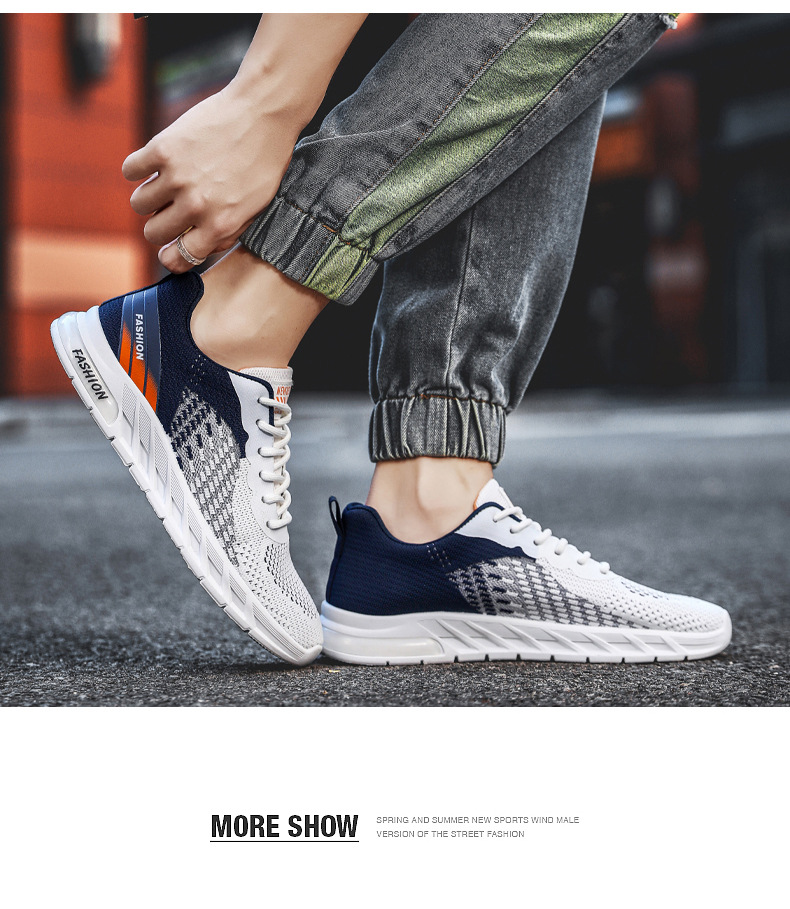 Men's Breathable Mesh Lace-Up Running Shoes detail 14