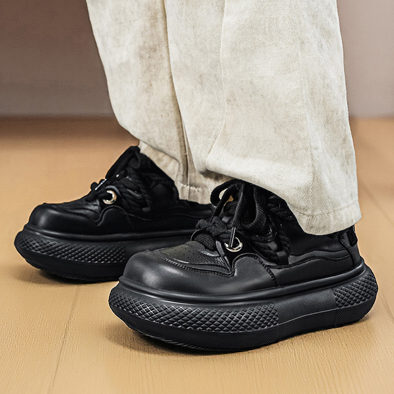 Men's Platform Chunky Cushioned Lace-Up Casual Shoes detail 8