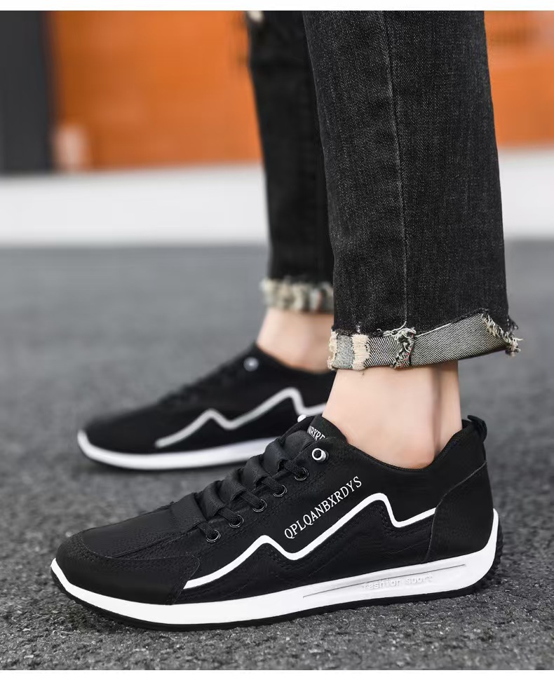 Scarpe casual da uomo stringate in ecopelle PU detail 8