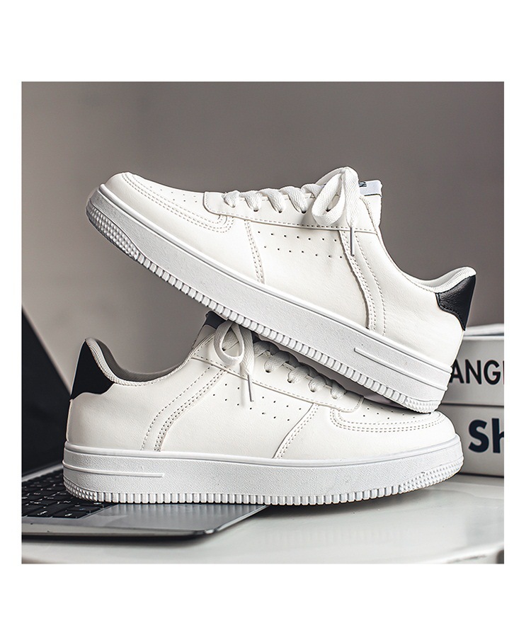 Men's Breathable PU Leather Lace-Up Sneakers detail 19