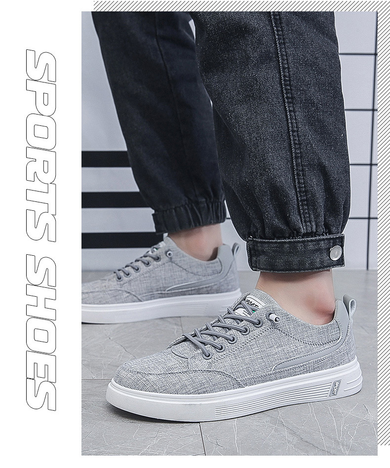 Scarpe casual stringate da uomo in tela traspirante detail 4