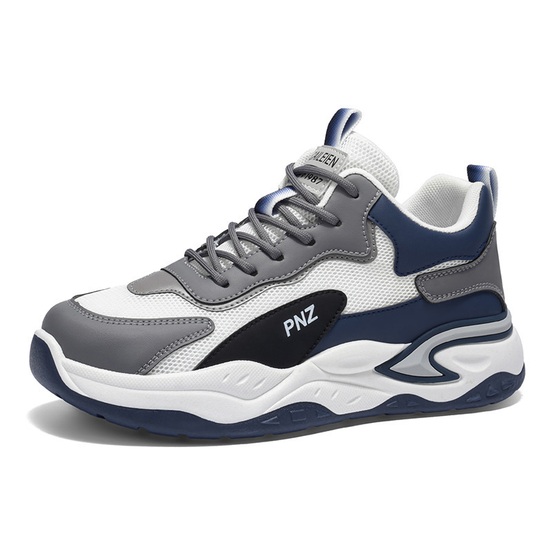 Sneakers casual da uomo traspiranti con plateau e colorblock 6