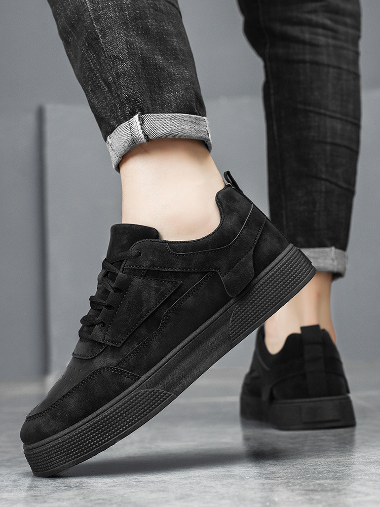Einfarbige Herren-Freizeitschuhe aus PU-Leder zum Schnüren detail 6