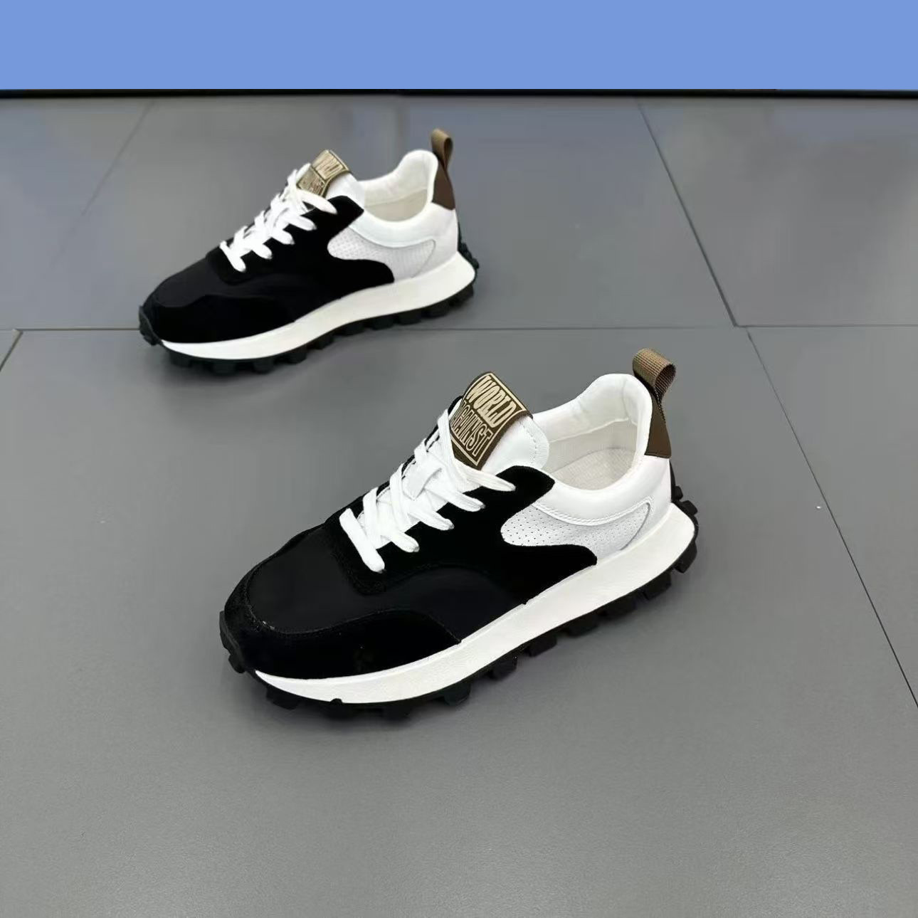 Zapatillas de deporte casuales unisex con plataforma y cordones retro 3