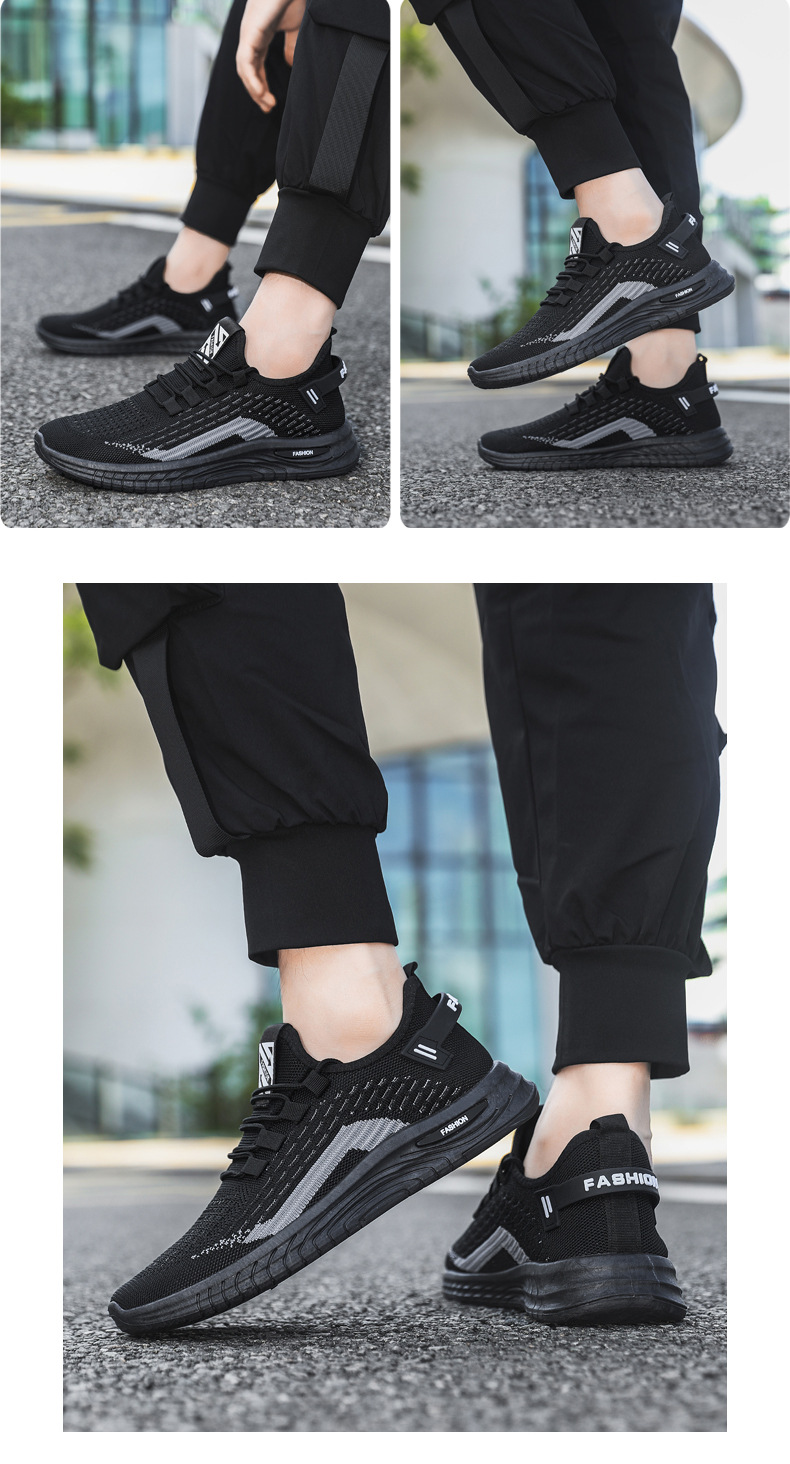 Men's Breathable Mesh Lightweight Lace-Up Running Shoes detail 12