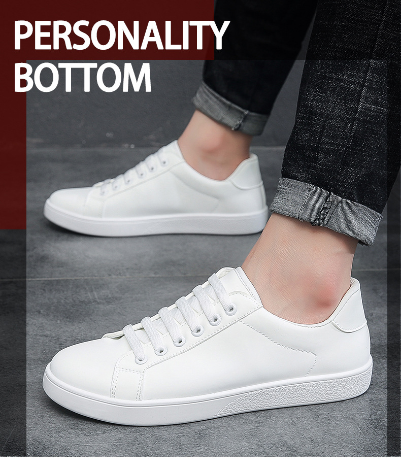 Minimalistische PU-Leder Freizeitschuhe für Herren zum Schnüren detail 1