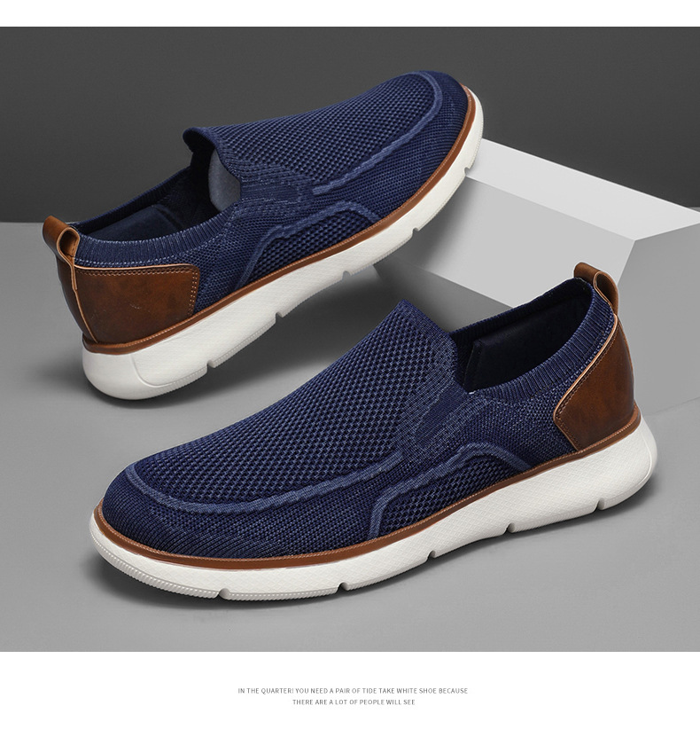 Atmungsaktive Strick-Slip-On-Freizeitschuhe für Herren detail 9