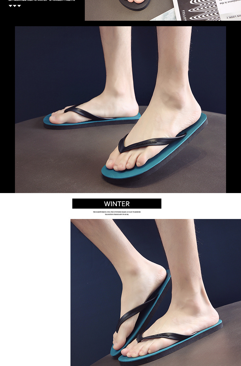Unisex Lightweight Waterproof Beach Flip-Flops detail 6