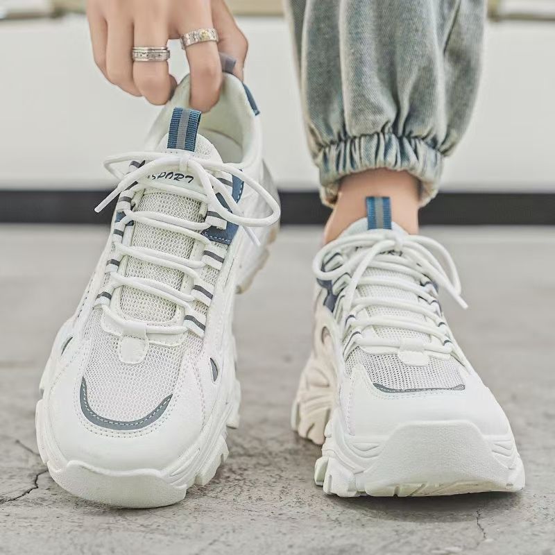 Ademende platform sneakers voor heren met colourblock 4
