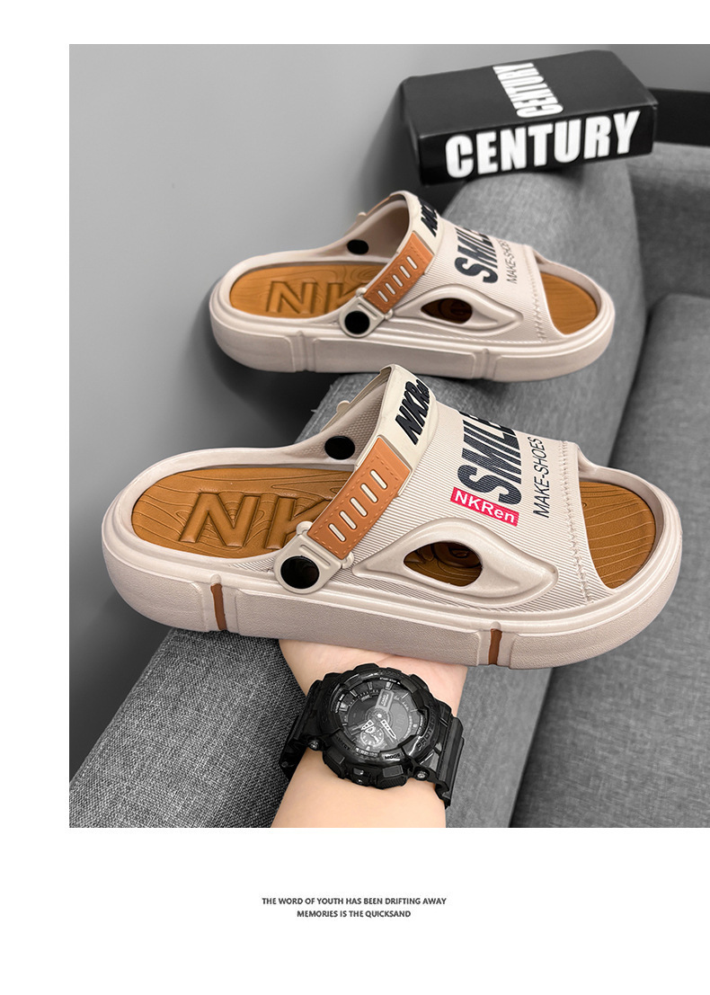 Lichtgewicht platform sandalen met open teen en demping voor heren detail 16