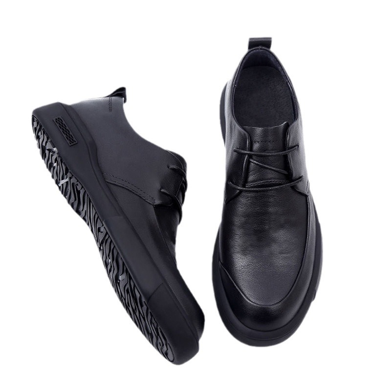 Chaussures casual pour homme en cuir véritable à lacets et semelle antidérapante 5