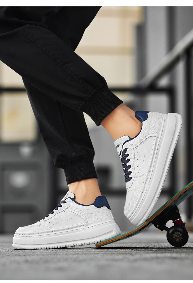 Gedempte plateau-sneakers met veters voor heren detail 3