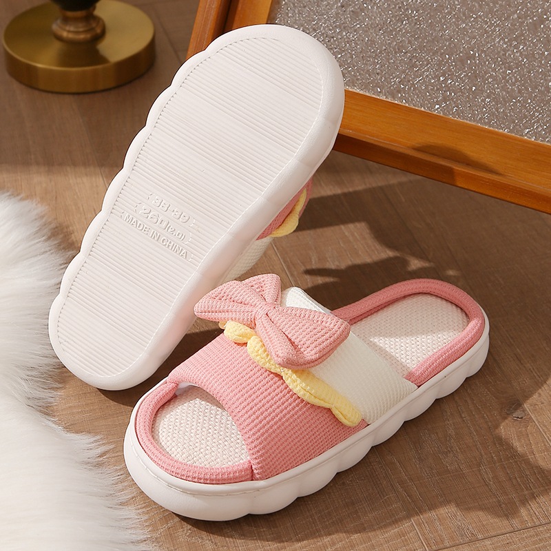 Women's Breathable Linen Open-Toe Slippers 3
