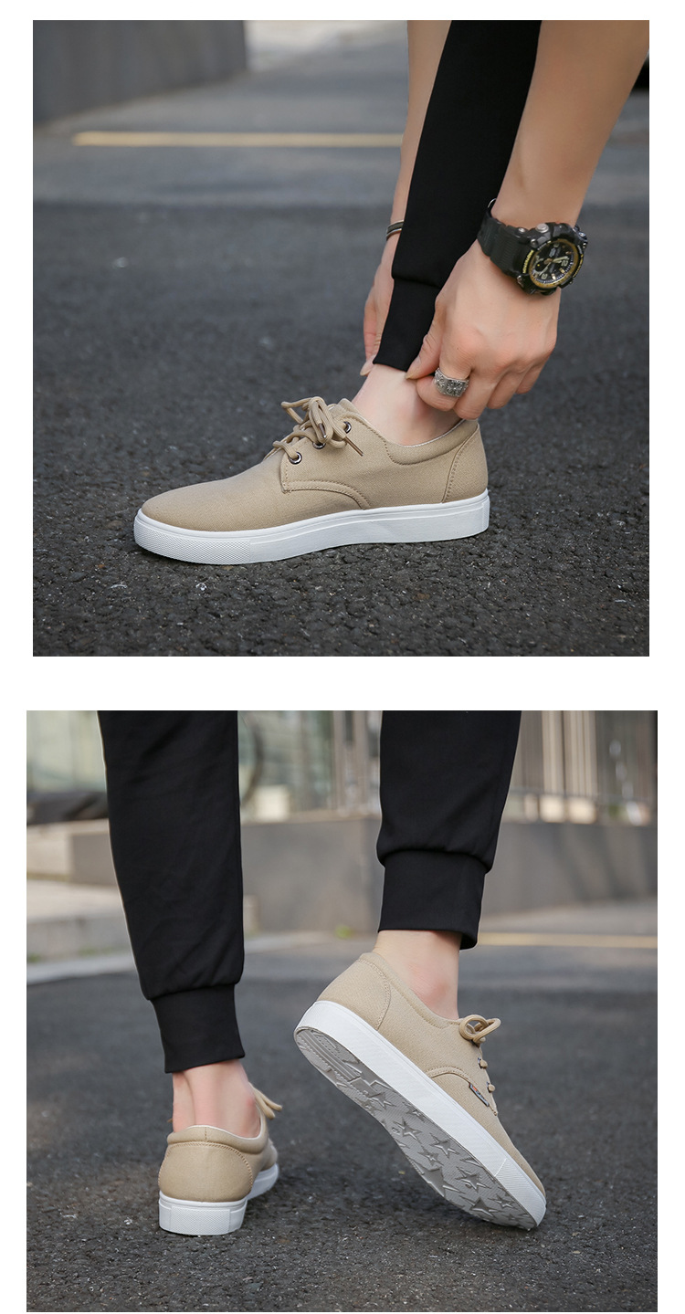 Men's Breathable Canvas Colorblock Casual Shoes detail 15