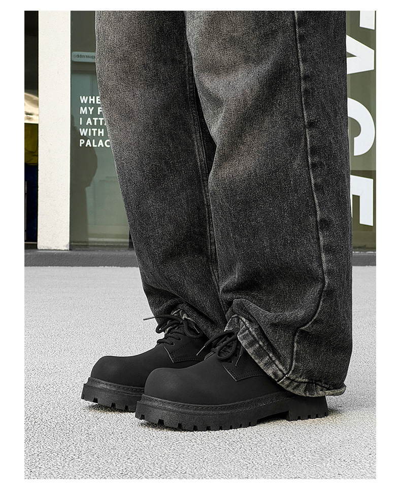 Scarpe casual stringate chunky da uomo in ecopelle PU detail 3