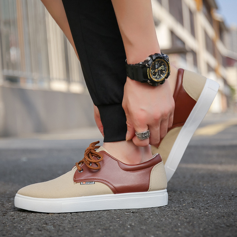Men's Breathable Canvas Colorblock Casual Shoes 5