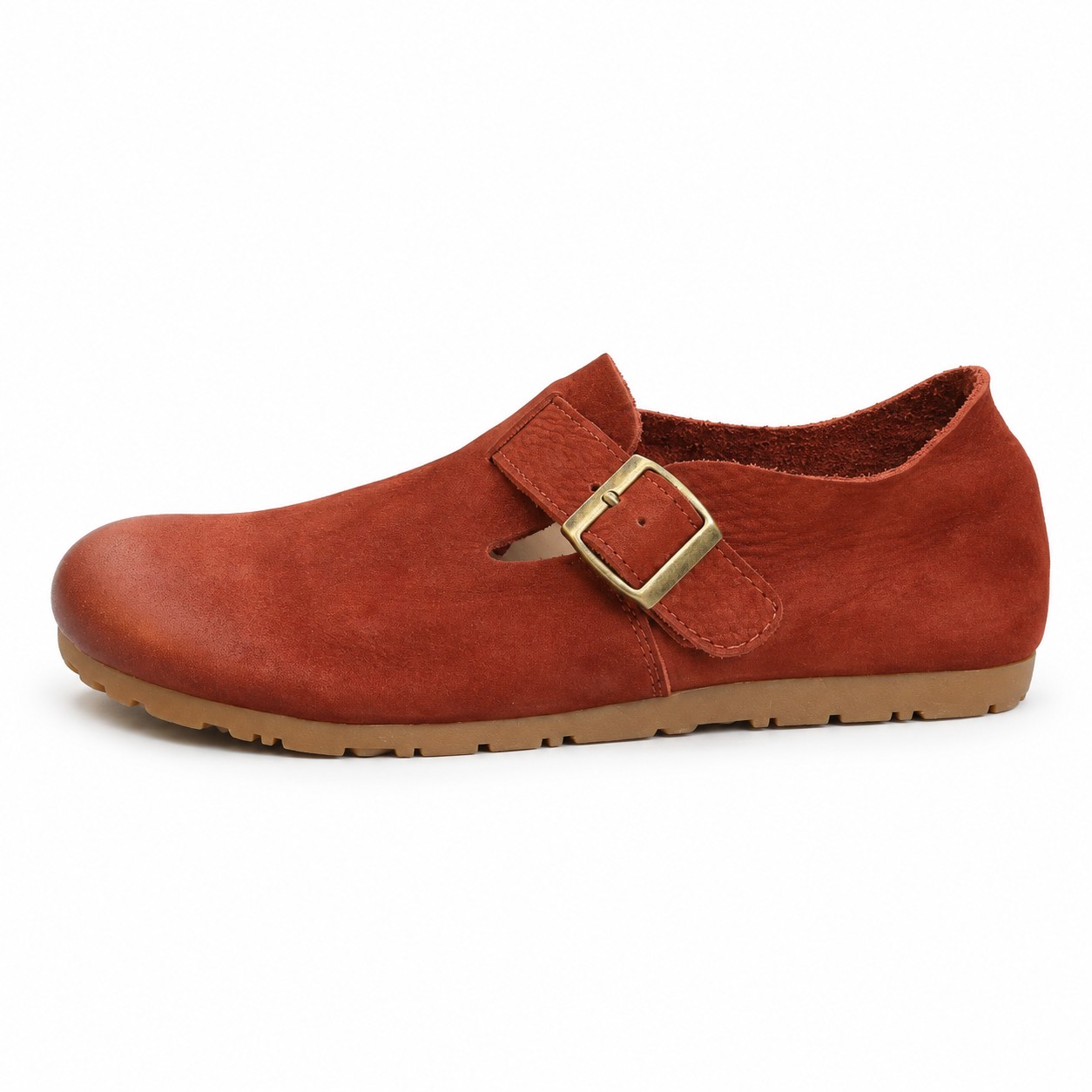 Women's Full-Grain Leather Buckle Barefoot Shoes