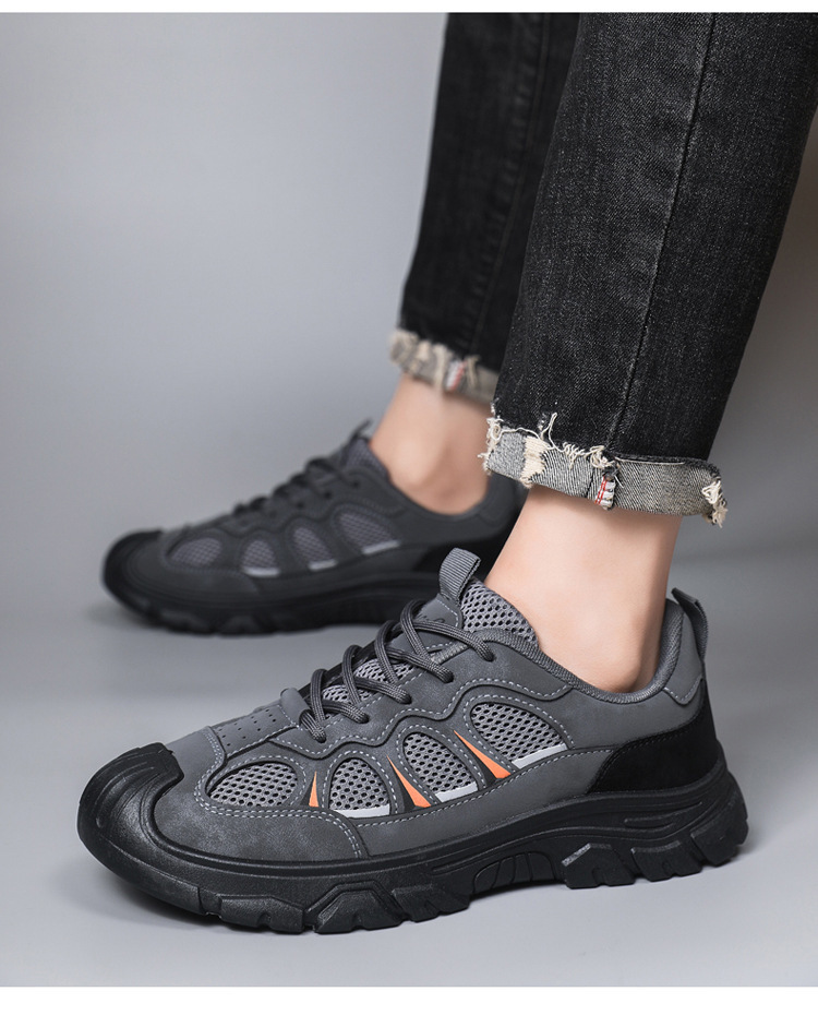 Atmungsaktive Herren-Freizeitschuhe mit Mesh und Schnürung für draußen detail 9