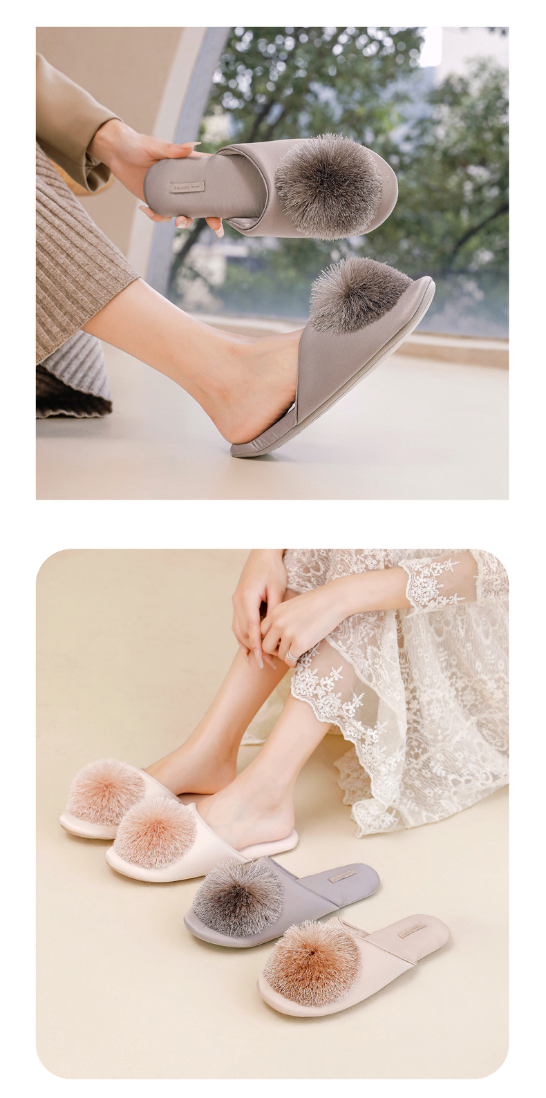 Pantofole da donna eleganti e comode senza chiusura detail 6