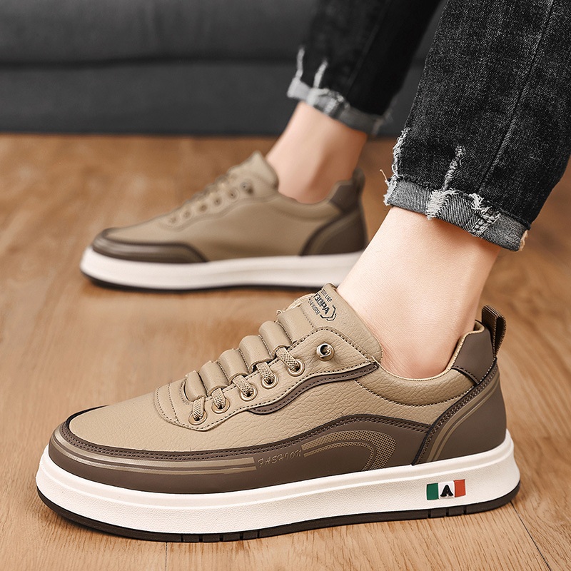 Casual herenschoenen met veters van PU-leer – Antislip detail 11