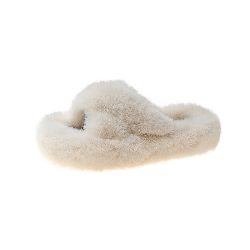 Pantofole da donna in morbido peluche con punta aperta 6