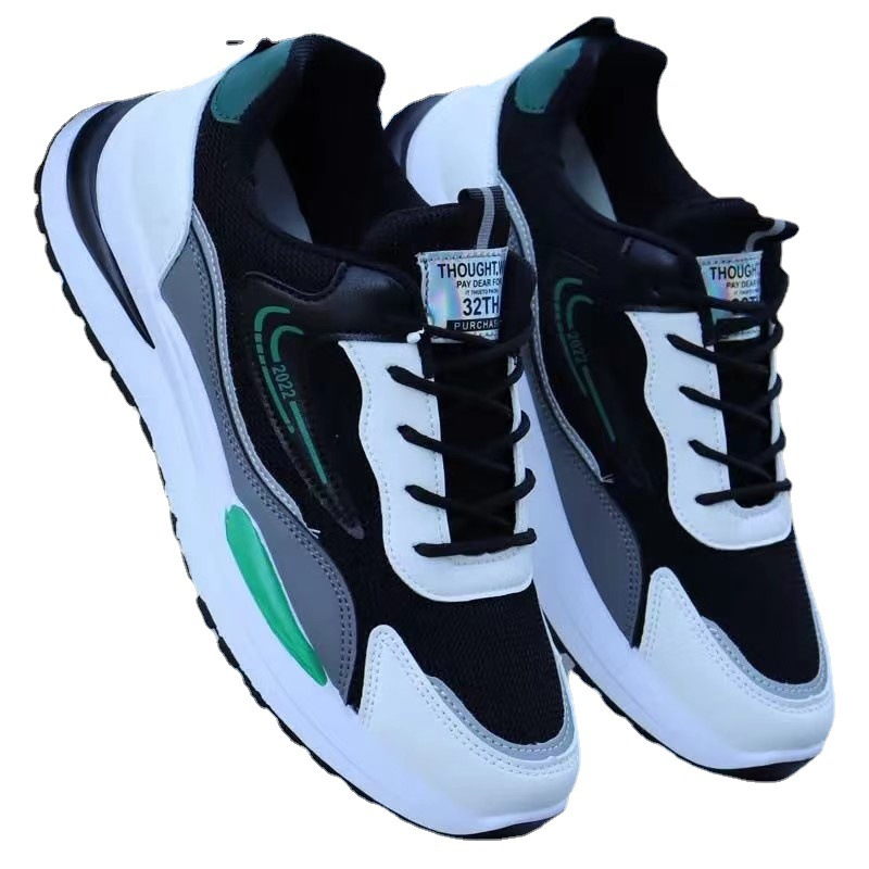 Men's Breathable Colorblock Lace-Up Sneakers 6