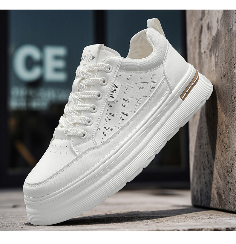 Leichte Plateau-Freizeitschuhe für Herren mit Schnürung detail 4