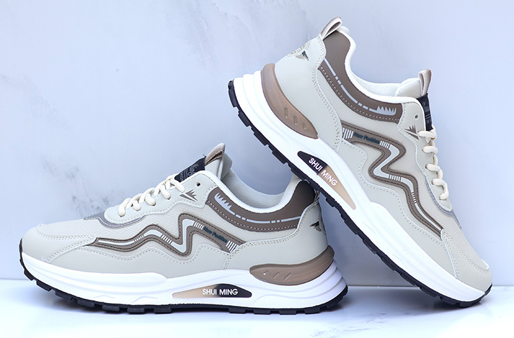Sneakers casual da uomo traspiranti stringate con motivo color block detail 13