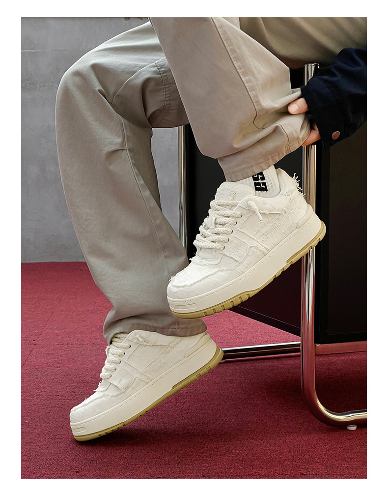 Unisex Plateau-Freizeitschuhe im Distressed-Look mit Schnürung detail 9