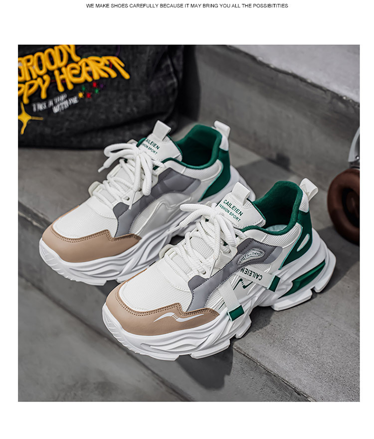 Atmungsaktive Chunky Plateau-Sneaker für Herren mit Schnürung detail 8