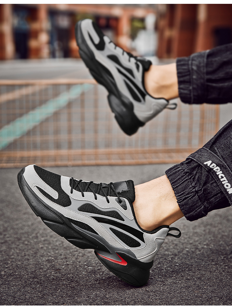 Atmungsaktive Chunky Plateau-Sneaker aus Mesh für Herren detail 14