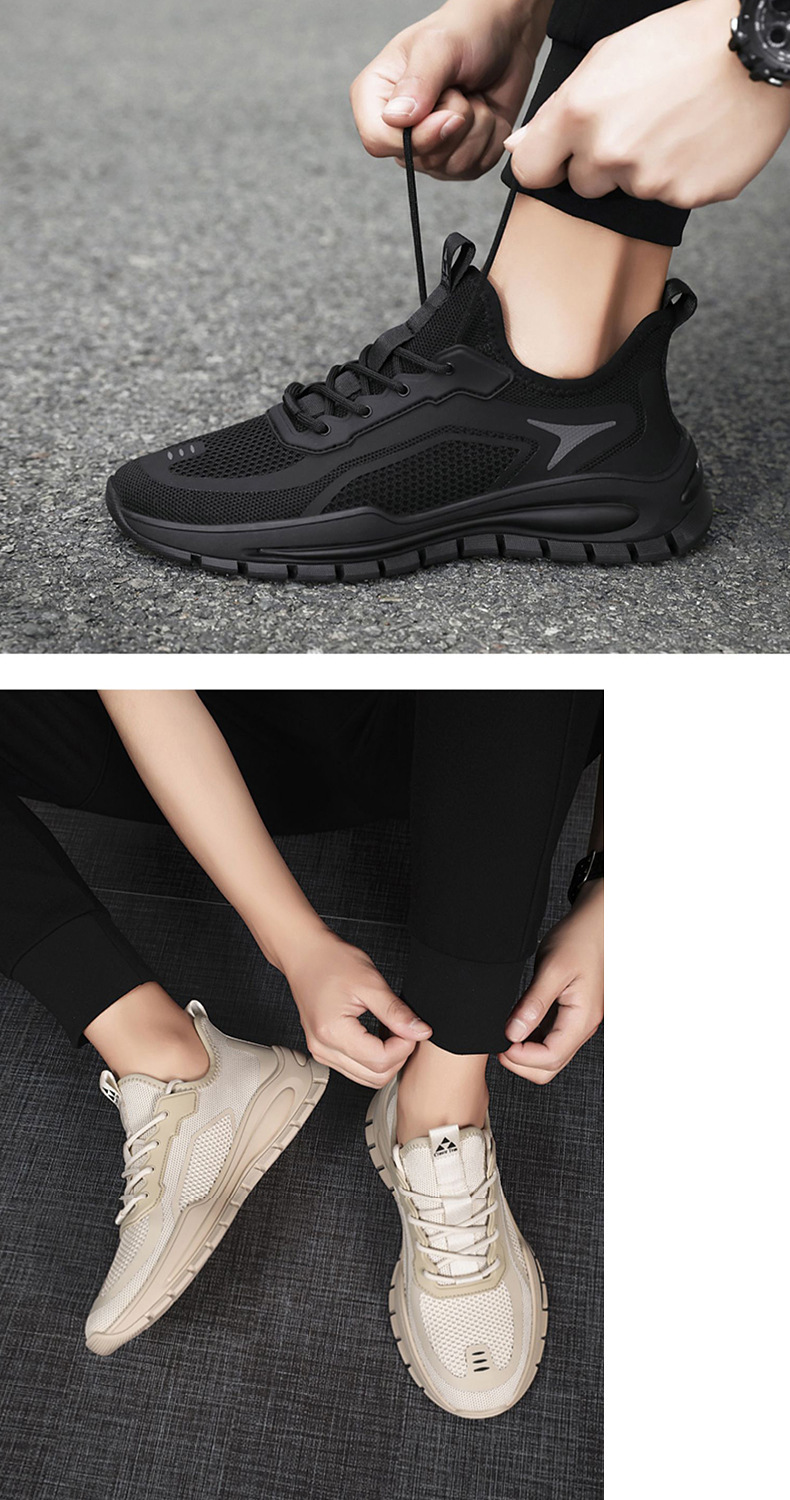 Scarpe da corsa da uomo traspiranti in mesh leggere stringate detail 1