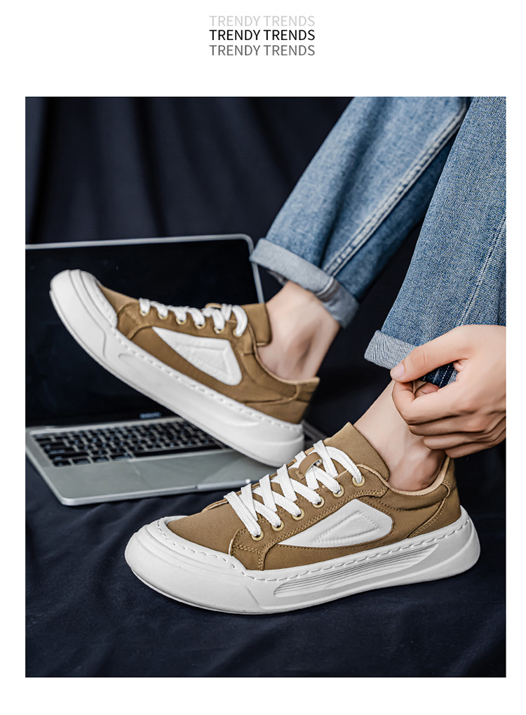 Chaussures casual pour homme en toile à plateforme et blocs de couleur detail 6
