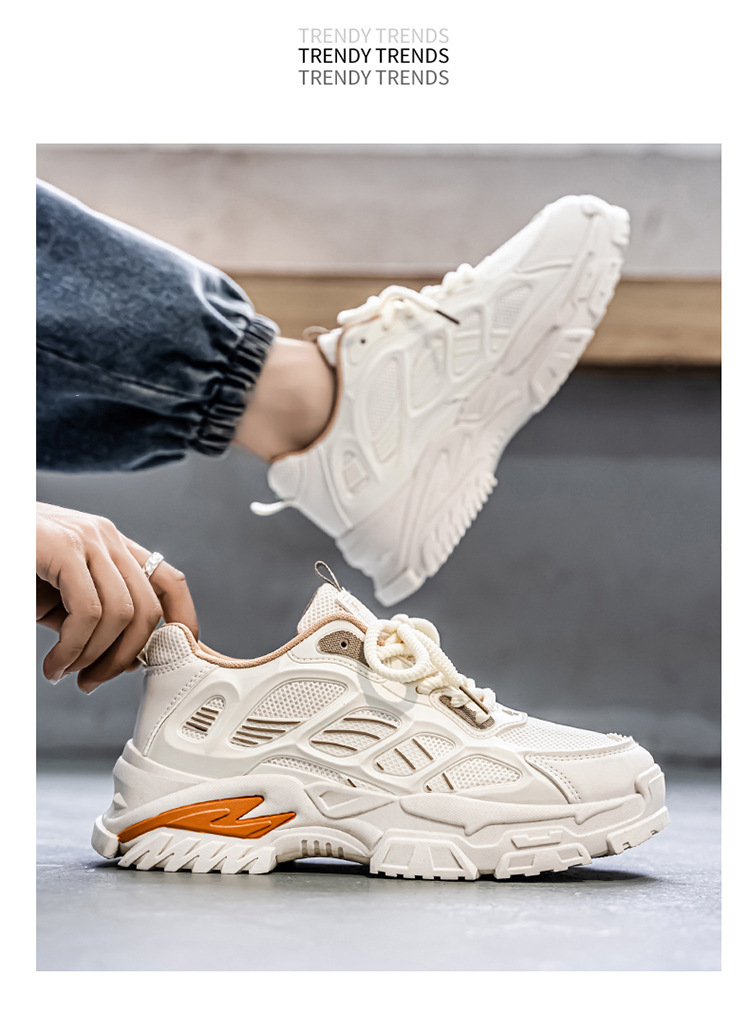 Atmungsaktive Herren-Freizeitschuhe mit Plateausohle und Schnürung detail 12