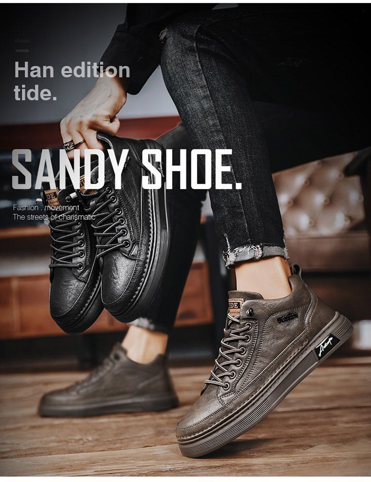 Herren Freizeitschuhe aus PU-Leder zum Schnüren detail 1