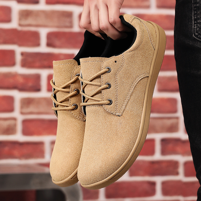 Scarpe casual basse stringate da uomo in pelle scamosciata 4