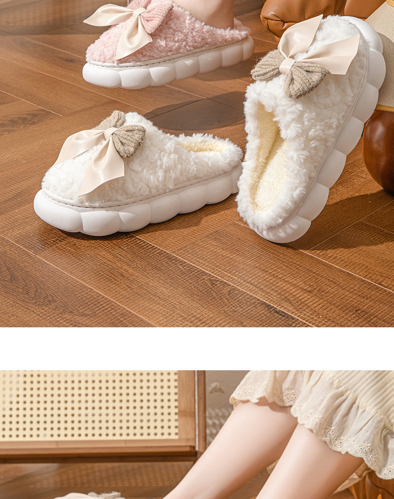 Chaussons chauds en peluche à plateforme pour femmes detail 2