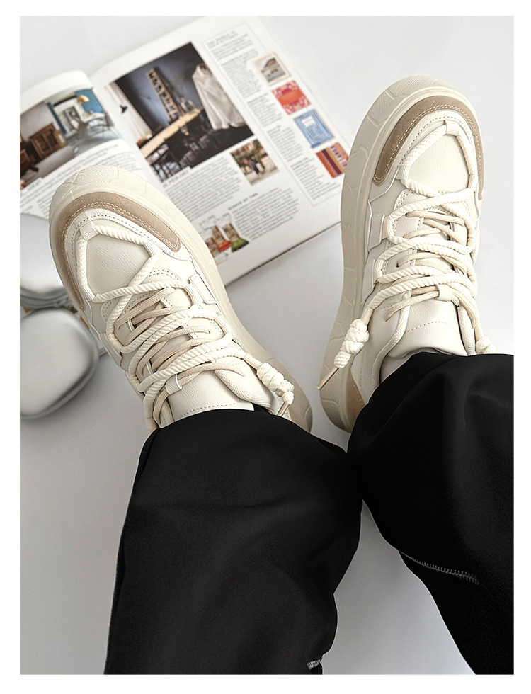 Men's Platform Lace-Up Colorblock Casual Shoes detail 18