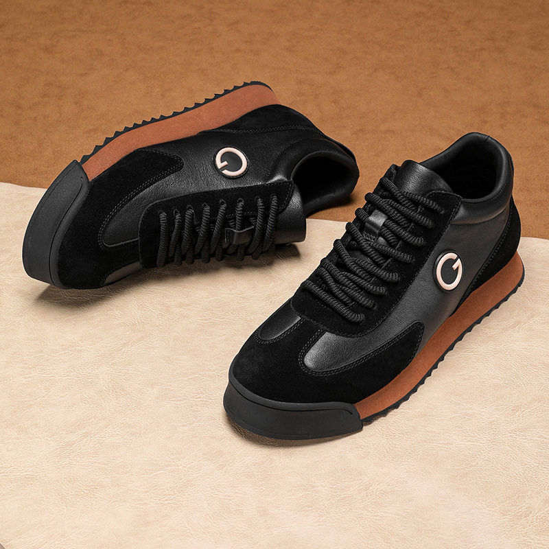 Herren Plateau-Sneaker aus Leder im Colorblock-Design detail 15