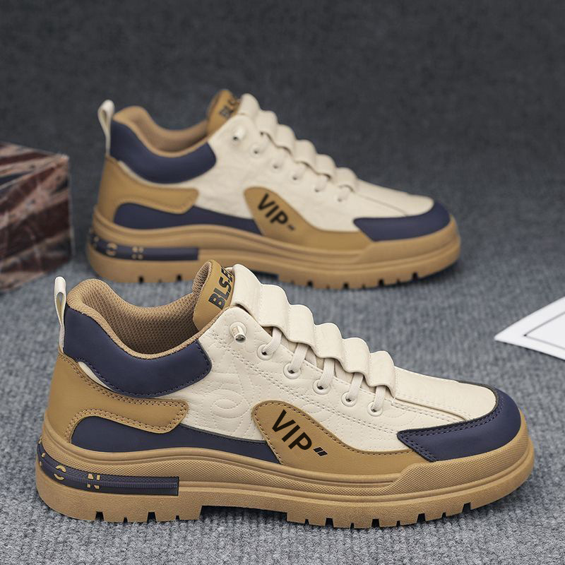 Rutschfeste Herren-Freizeitschuhe im Colorblock-Design mit Schnürung