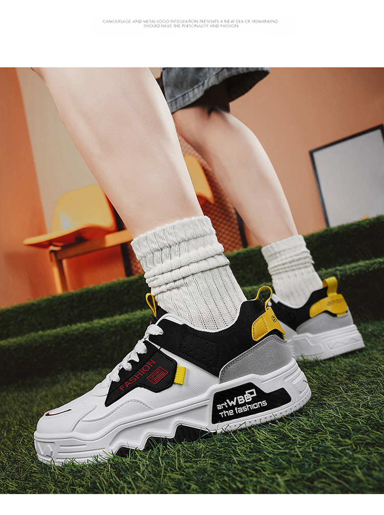 Men's Colorblock Lace-Up Casual Platform Sneakers detail 3