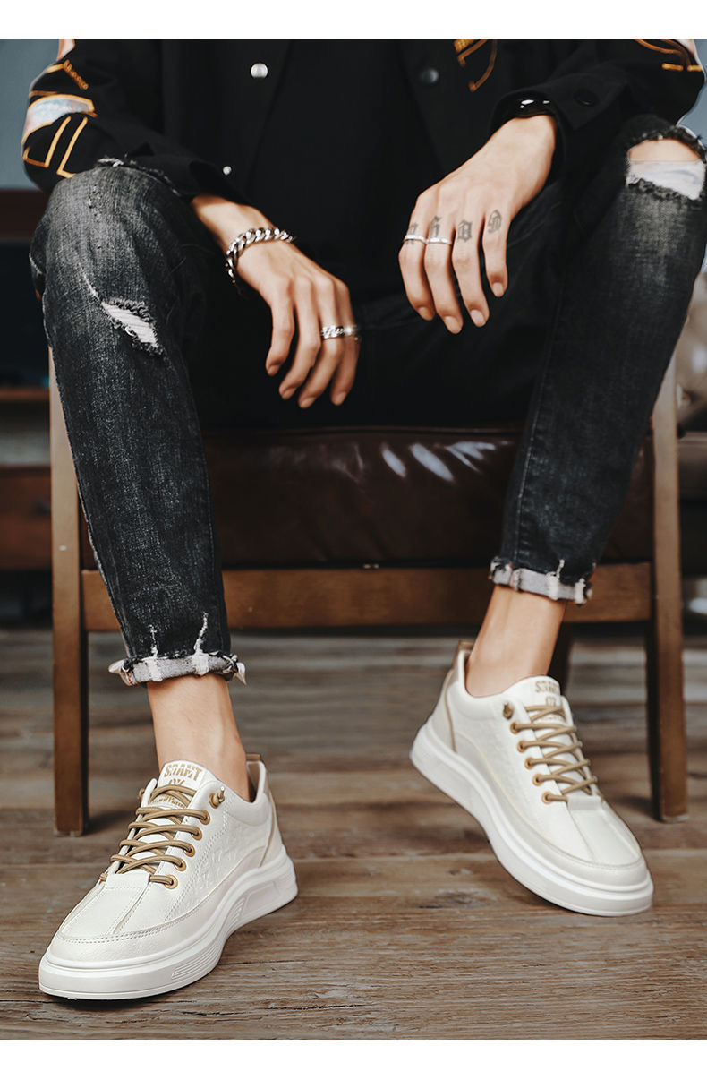 Klassische Herren-Sneaker aus PU-Leder zum Schnüren detail 4