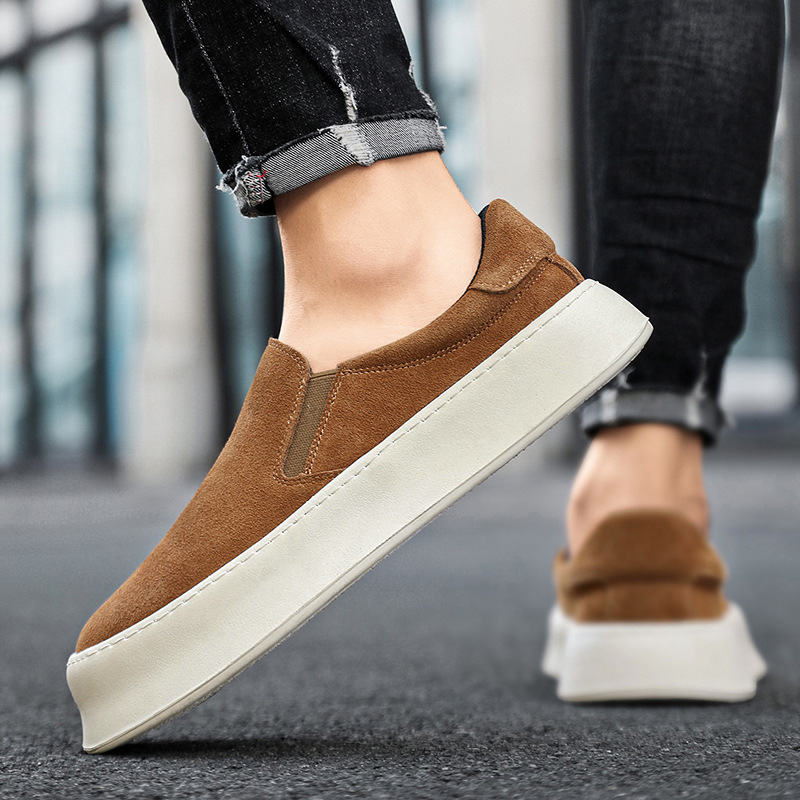 Herren Plateau-Slip-On-Freizeitschuhe aus Wildleder-Optik detail 15